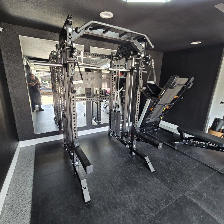 Vesta Pro Series 3in1 Squat Rack | 400lb Weight Stack | Front Smith Barbell | Commercial Grade | Adjustable Pulley System | FREE DELIVERY🚚