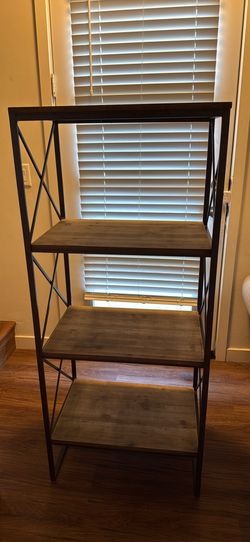 4 tiered wooden industrial shelf