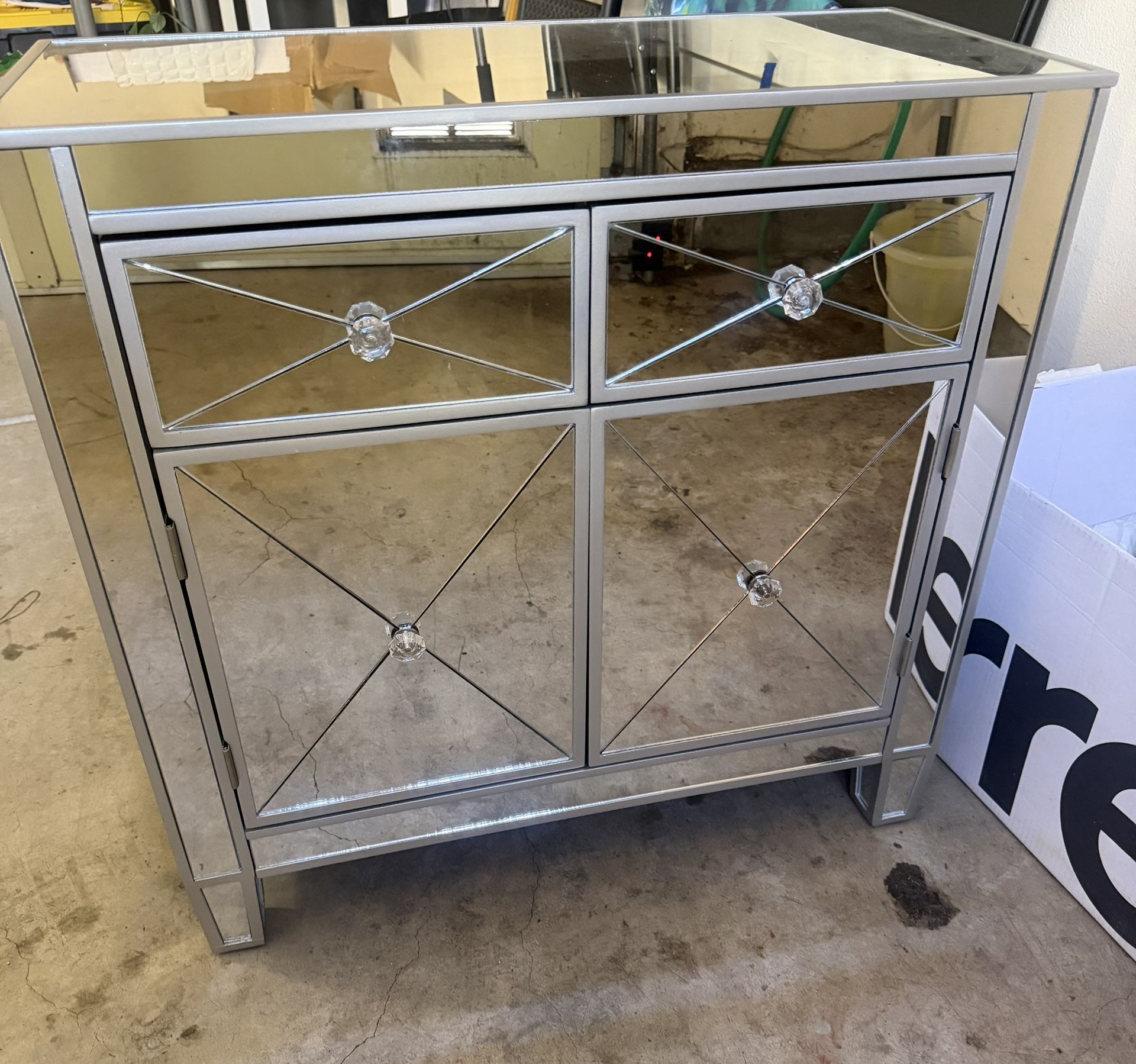 Mirrored Night Stand 