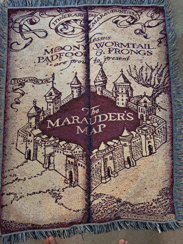 Harry Potter Marauders Map Blanket