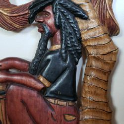 Hand Carved Wooden Caribbean Wall Art

