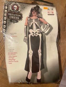 Bone Collection Skeleton Dress Halloween Costume Size 14/16
