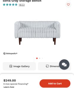 Sofia Gray Storage Bench