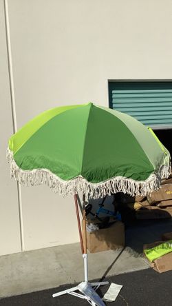 Patio Outdoor Fringe Umbrella Tilt