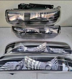 99-02 Silverado 00-06 Tahoe Suburban Headlights Faros Calaveras Micas