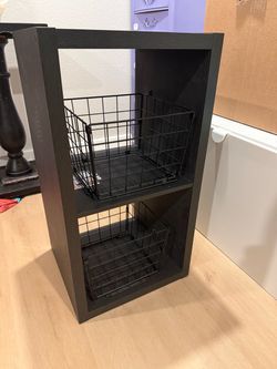 2-Cube Storage Unit with Wire Baskets