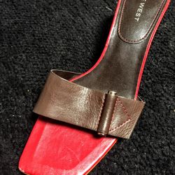 Ladies Leather Slides/Heels ~ Sz 8