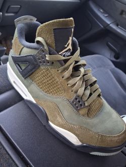 Air Jordan 4 Olive Green Suede Sneaker