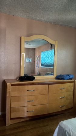 Dresser with mirror and 2 night stands