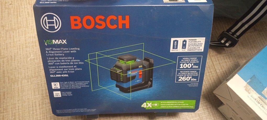 Bosch  GLL300-42GL 360° Three Plane Leveling & Alignment Laser With Li-ion Battery
