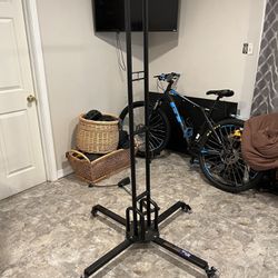 Movable bike rack stand on wheels