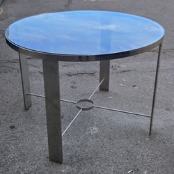 4ft. Round Stainless Steel Dining Table