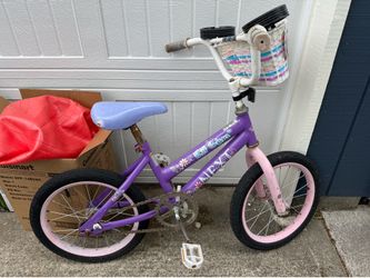 Purple 16” wheel kids bike