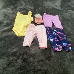 Newborn Baby Girl Clothes 6 Pieces 