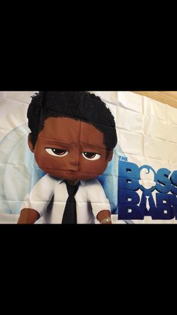 Boss baby backdrop 7 by 5 thin vinyl no pole pocket