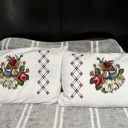 Beautiful Hand Made Cross Stitch Pillow Covers 