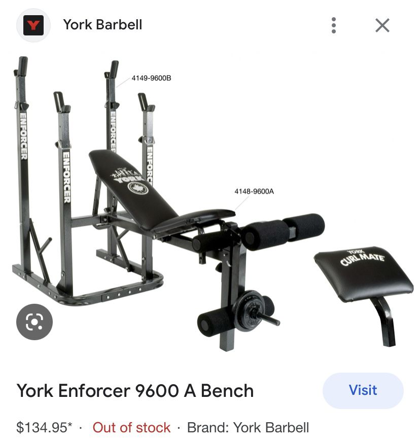 York Barbell Standard Weight Bench/squat Station