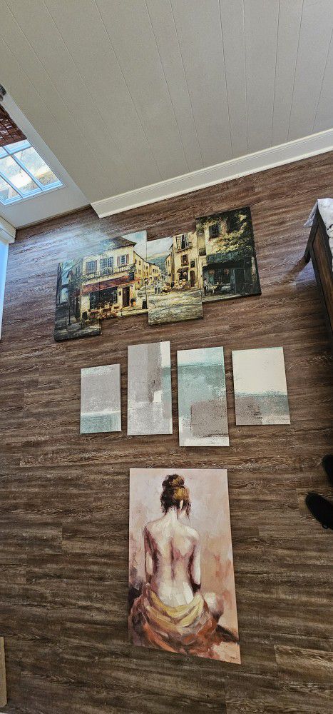 Print Canvas Art/paintings - Lot Of 3