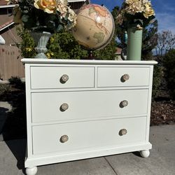 White Pottery Barn Solid Wood Dresser Chest Great Condition Originally $1,500
