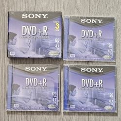 Sony DvD + R 3 Disc Pack and 3 single cases 1.20 Minutes 4.7GB (Factory Sealed)
