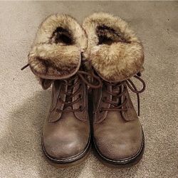 Nearly New Faux Fur Snow Boots From Target (Size 7)