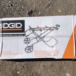 RIDGID Foldable Mobile Miter Saw Stand with Mounting Braces
