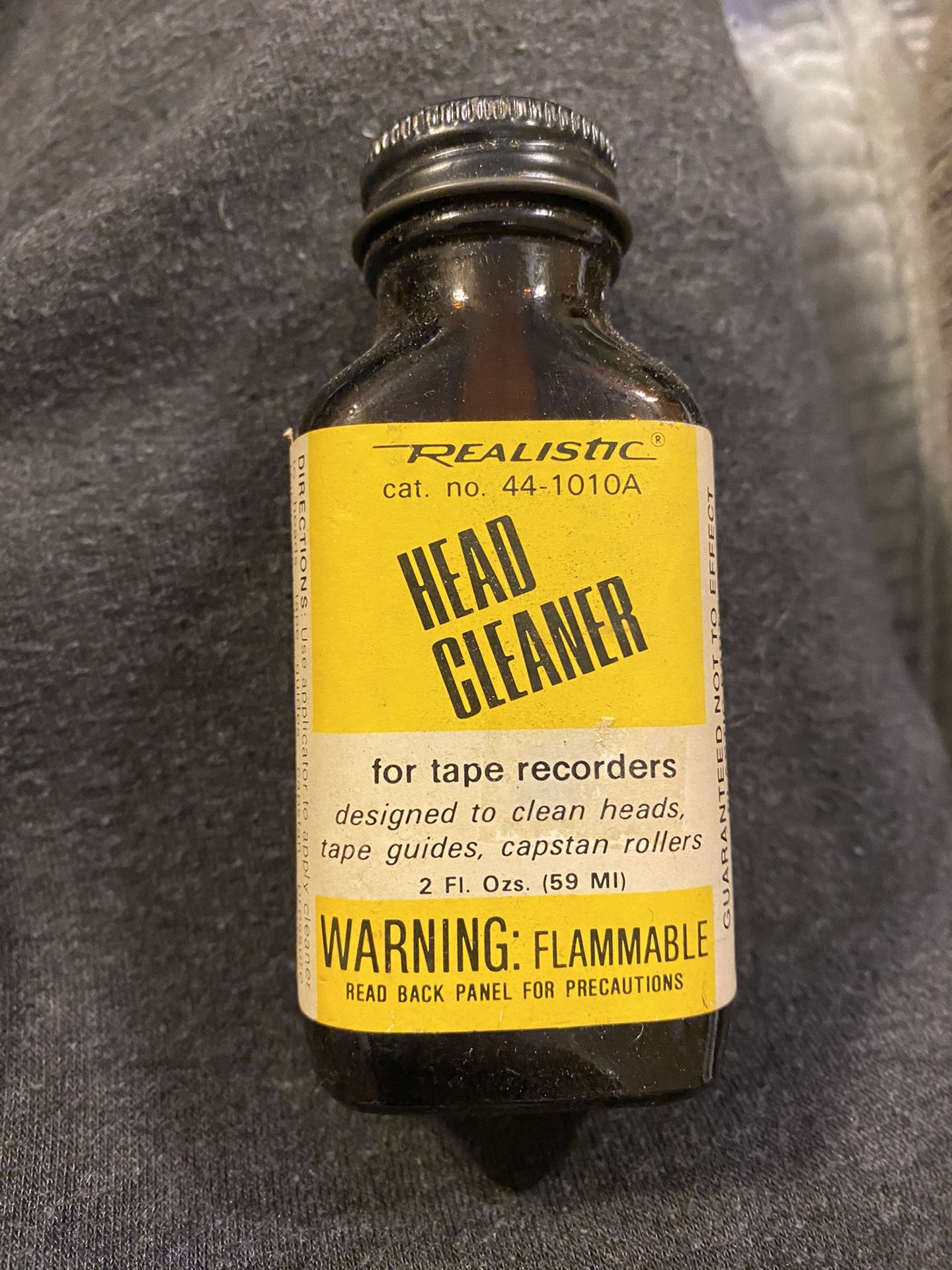 Vintage Bottle Of Realistic Head Cleaner For Tape Recorder