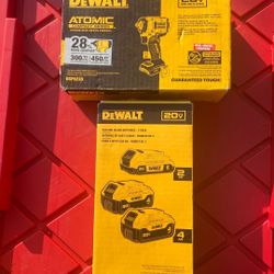 Dewalt  Compact Impact Wrench.  3/8 And. Batteries.  DCB243-3