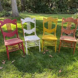 Four Antique Wood Chairs
