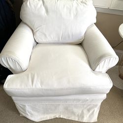 2-Kravet White Slip Cover Chairs