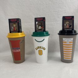 Stranger Things x Starbucks topper and plastic cup