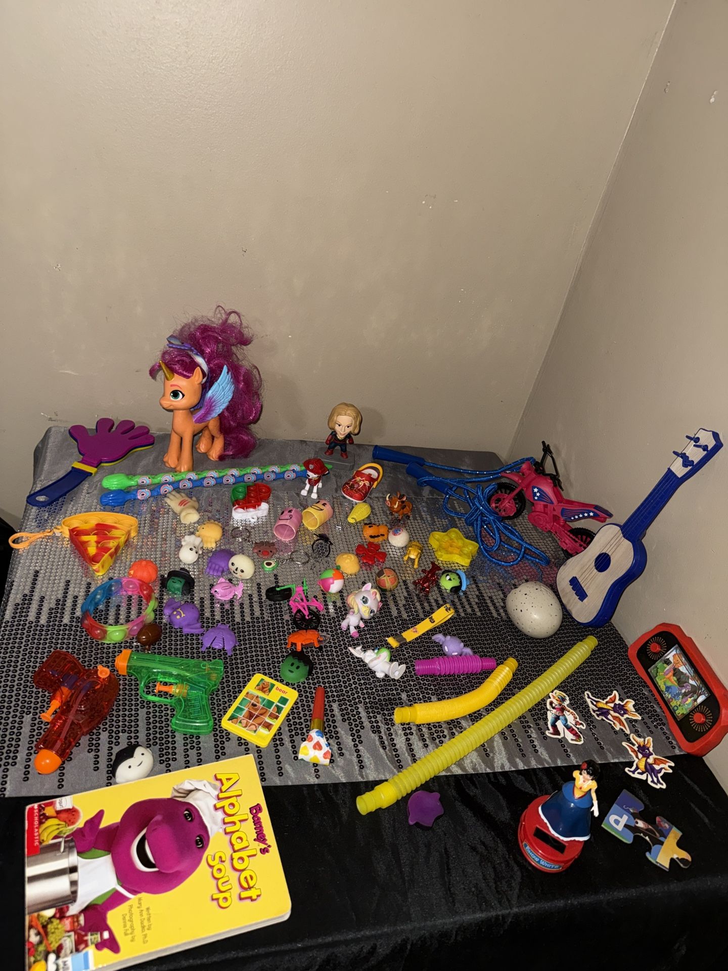 Big Kids Toy Lot - My Little Pony, Captain Marvel, Fidget Toys, Water Guns