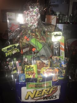 Brand new nerf zombie birthday basket