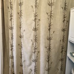 Bamboo Design Fabric Shower Curtain
