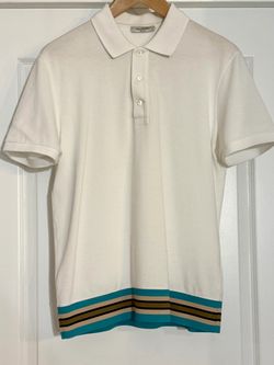 Valentino Men's White Polo Shirt Cotton Leisure Fit Size M