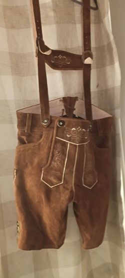 Traditional Leather Lederhosen with Suspenders