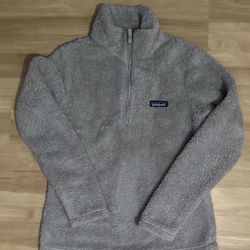 Patagonia Women’s Los Gatos 1/4 Zip Sherpa Fleece  Jacket Small Gray Zip Up Cozy