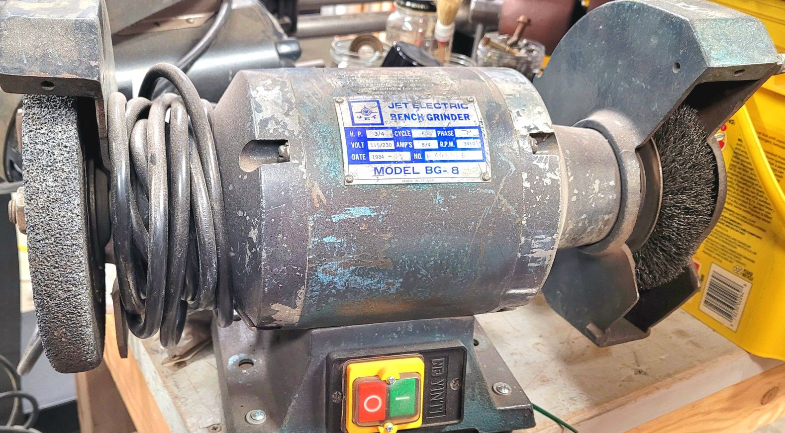 Jet BG-8 Bench Grinder 3/4 Horsepower