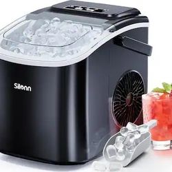 Silonn - Countertop/Portable 26lb Bullet Ice Maker With 2 Ice Sizes, Quiet Operation, Self-Cleaning - Gray