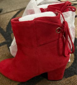 New Pair Of Red Bootie Boots Size 9