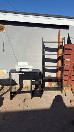 Black Desk and Shelf
