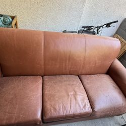 Leather Couch - Orange 
