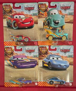 Disney Pixar Cars, 4 Car Set, Lightning McQueen,  Mater, Ramone and Sally, Race To Rescue, VHTF