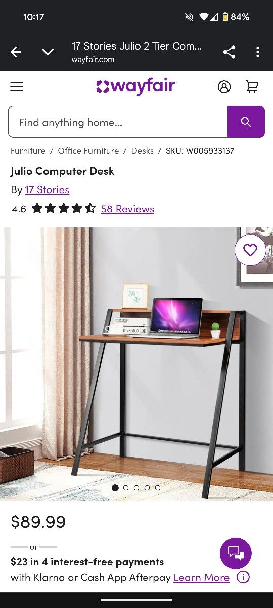 New In Box - Compact Two Tier Desk