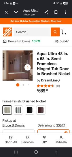 Tub glass door
