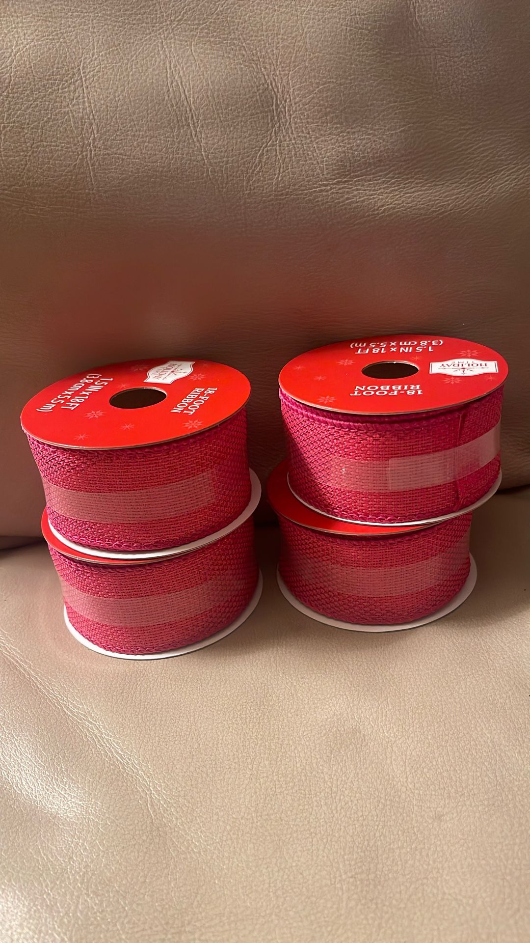 Metallic Red Christmas Ribbon, 1.5" x 18', by Holiday Time