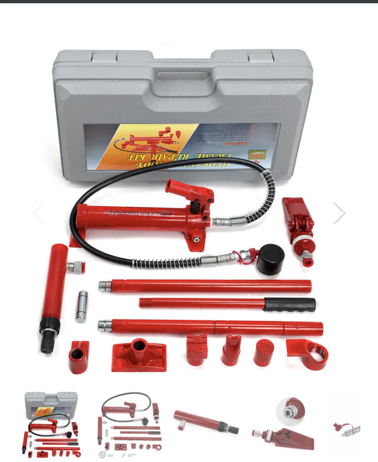 4 Ton Porta Power body frame repair kit tools hydraulic spreader cars trucks 