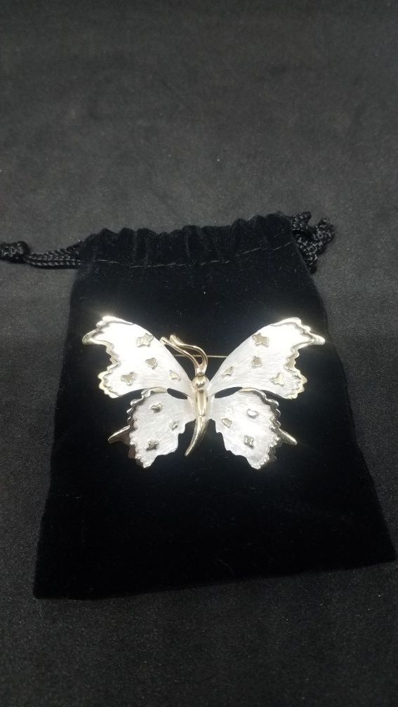 Enamel butterfly pin brooch