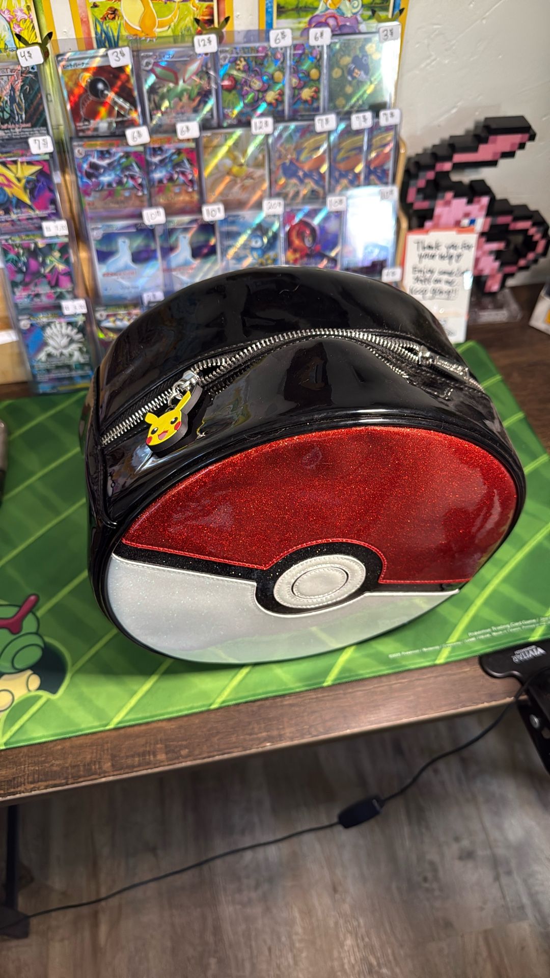 LoungeFly Pokemon Ball Backpack With Custom Stitching On Inside And Pikachu Zipper