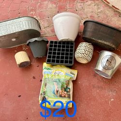 $20 for all planters pots and soil